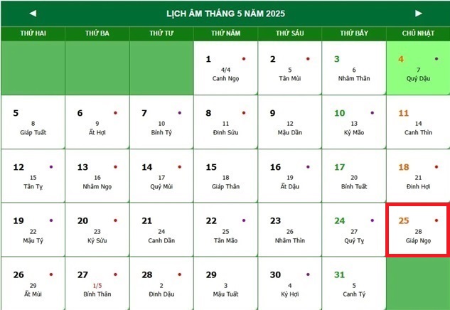 Lịch âm 25/5 - Âm lịch hôm nay 25/5 - Lịch vạn niên ngày 25/5/2025- Ảnh 1. Lịch âm 25/5 - Âm lịch hôm nay 25/5 - Lịch vạn niên ngày 25/5/2025- Ảnh 1.