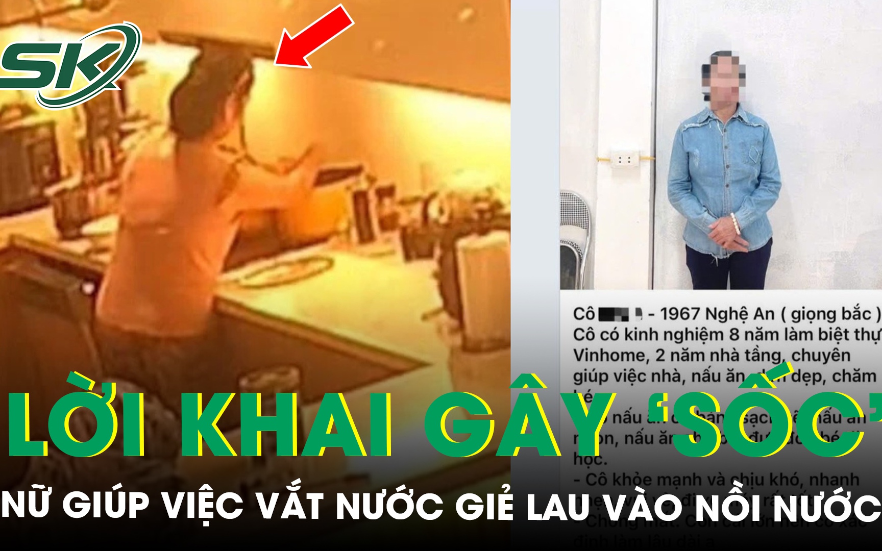 Lời khai gây ‘sốc’ của nữ giúp việc vắt nước từ giẻ lau bếp vào nồi nước uống cho chủ nhà