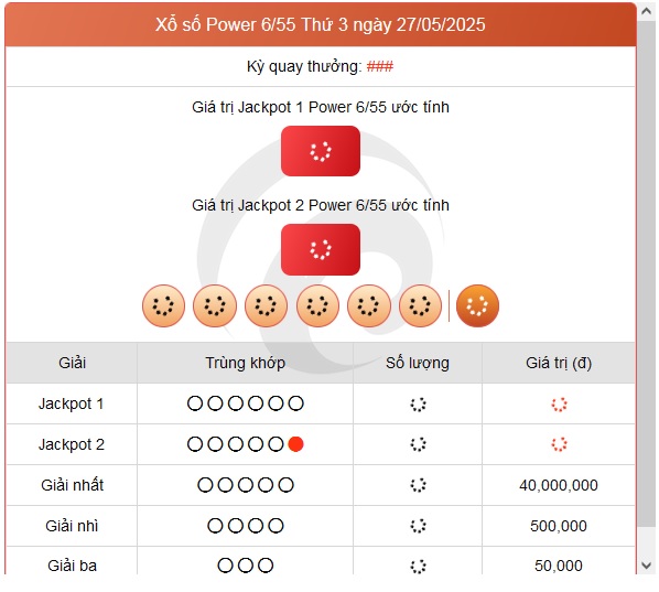 Kết quả xổ số Vietlott hôm nay 27/5/2025 - Vietlott 27/5 - Xổ số Power 6/55 ngày 27/5- Ảnh 1.