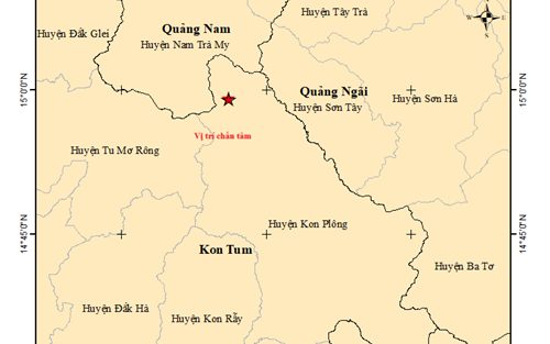 Quảng Nam, Kon Tum lại hứng 5 trận động đất gây rung lắc liên tiếp