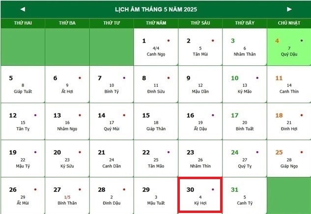 Lịch âm 30/5 - Âm lịch hôm nay 30/5 - Lịch vạn niên ngày 30/5/2025- Ảnh 1. Lịch âm 30/5 - Âm lịch hôm nay 30/5 - Lịch vạn niên ngày 30/5/2025- Ảnh 1.