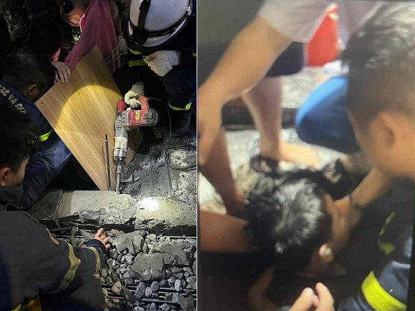 20 phút nghẹt thở giải cứu bé 8 tuổi bị mắc kẹt tay trong đường ống hút nước áp lực cao- Ảnh 1. 20 phút nghẹt thở giải cứu bé 8 tuổi bị mắc kẹt tay trong đường ống hút nước áp lực cao- Ảnh 1.