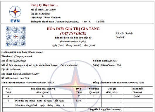 Áp dụng mẫu hoá đơn tiền điện mới từ ngày 1/6