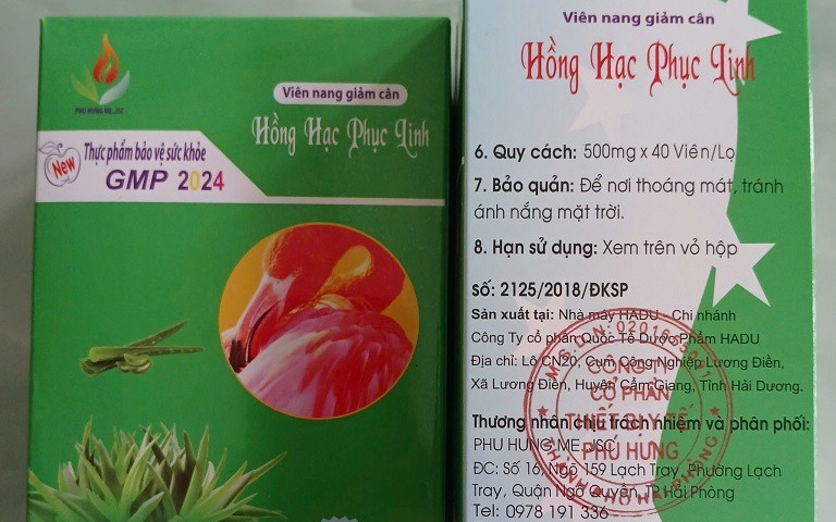 Phát hiện viên nang giảm cân Hồng Hạc Phục Linh có chứa chất cấm gây hại