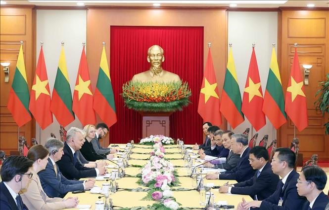Tổng Bí thư Tô Lâm hội kiến Tổng thống Cộng hòa Litva Gitanas Nauseda- Ảnh 3. Tổng Bí thư Tô Lâm hội kiến Tổng thống Cộng hòa Litva Gitanas Nauseda- Ảnh 3.