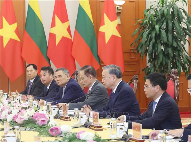 Tổng Bí thư Tô Lâm hội kiến Tổng thống Cộng hòa Litva Gitanas Nauseda- Ảnh 5. Tổng Bí thư Tô Lâm hội kiến Tổng thống Cộng hòa Litva Gitanas Nauseda- Ảnh 5.