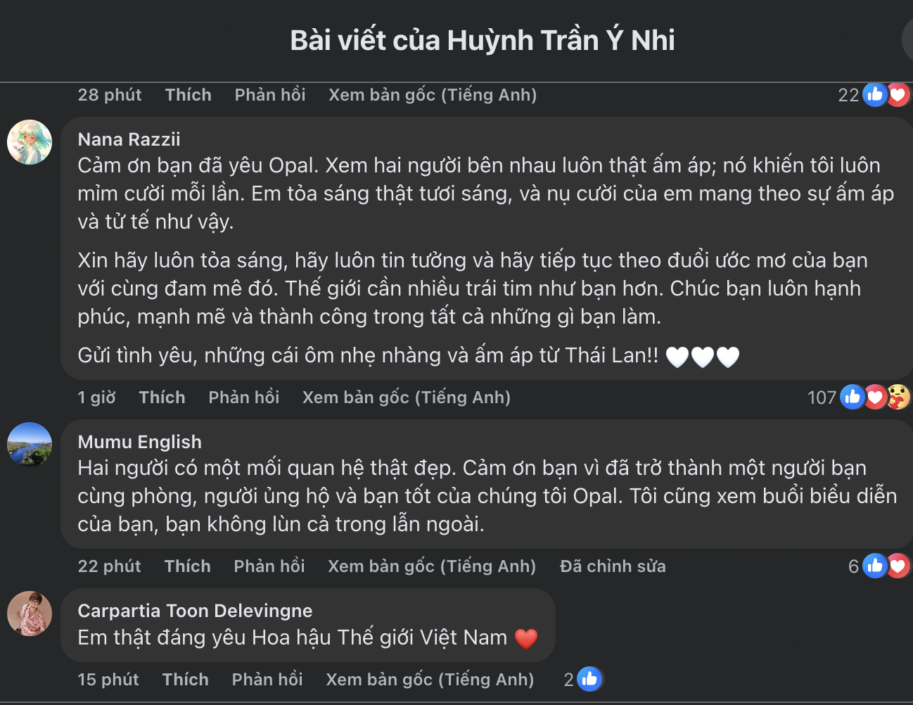 Fan sắc đẹp quốc tế 'tràn' vào Facebook Ý Nhi sau tâm thư gửi Tân Hoa hậu Thế giới 2025- Ảnh 6. Fan sắc đẹp quốc tế 'tràn' vào Facebook Ý Nhi sau tâm thư gửi Tân Hoa hậu Thế giới 2025- Ảnh 6.