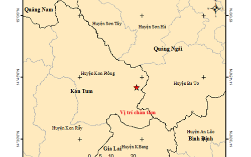 Kon Tum hứng 3 trận động đất liên tiếp trên 3 độ từ chiều đến tối nay