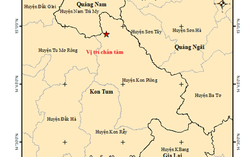 Kon Tum lại động đất mạnh 3.7 độ