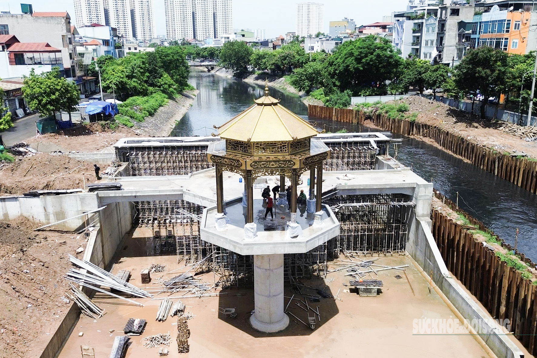 Kiến trúc lạ mắt của đập tràn giữ nước đầu tiên trên sông Tô Lịch- Ảnh 3. Kiến trúc lạ mắt của đập tràn giữ nước đầu tiên trên sông Tô Lịch- Ảnh 3.