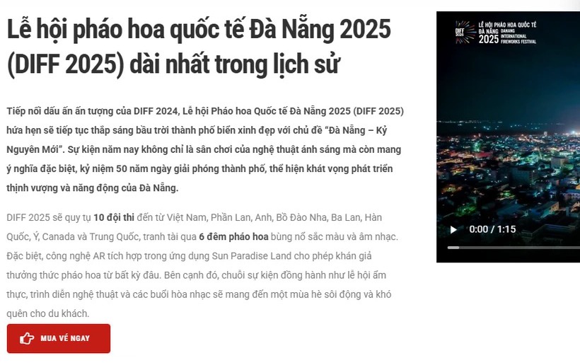Cảnh báo lừa đảo bán vé xem Lễ hội Pháo hoa quốc tế Đà Nẵng