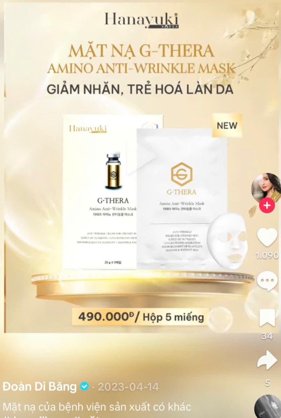 Ninh Thuận thu hồi lô mặt nạ Đoàn Di Băng quảng cáo và 2 lô mỹ phẩm khác- Ảnh 1. Ninh Thuận thu hồi lô mặt nạ Đoàn Di Băng quảng cáo và 2 lô mỹ phẩm khác- Ảnh 1.