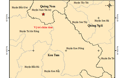 Trong 3 ngày Quảng Nam và Kon Tum hứng liên tiếp 10 trận động đất