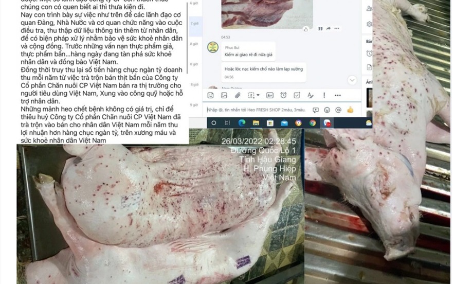 Đề nghị Bộ Công an vào cuộc vụ tố Công ty C.P. Việt Nam bán thịt lợn bệnh