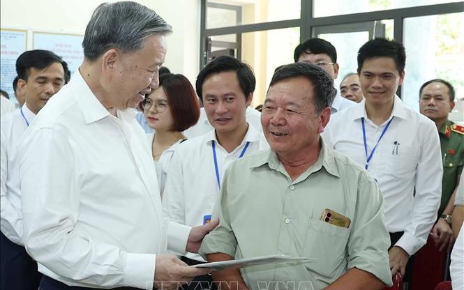 Tổng Bí thư Tô Lâm kiểm tra hoạt động của chính quyền địa phương hai cấp tại Hà Nội