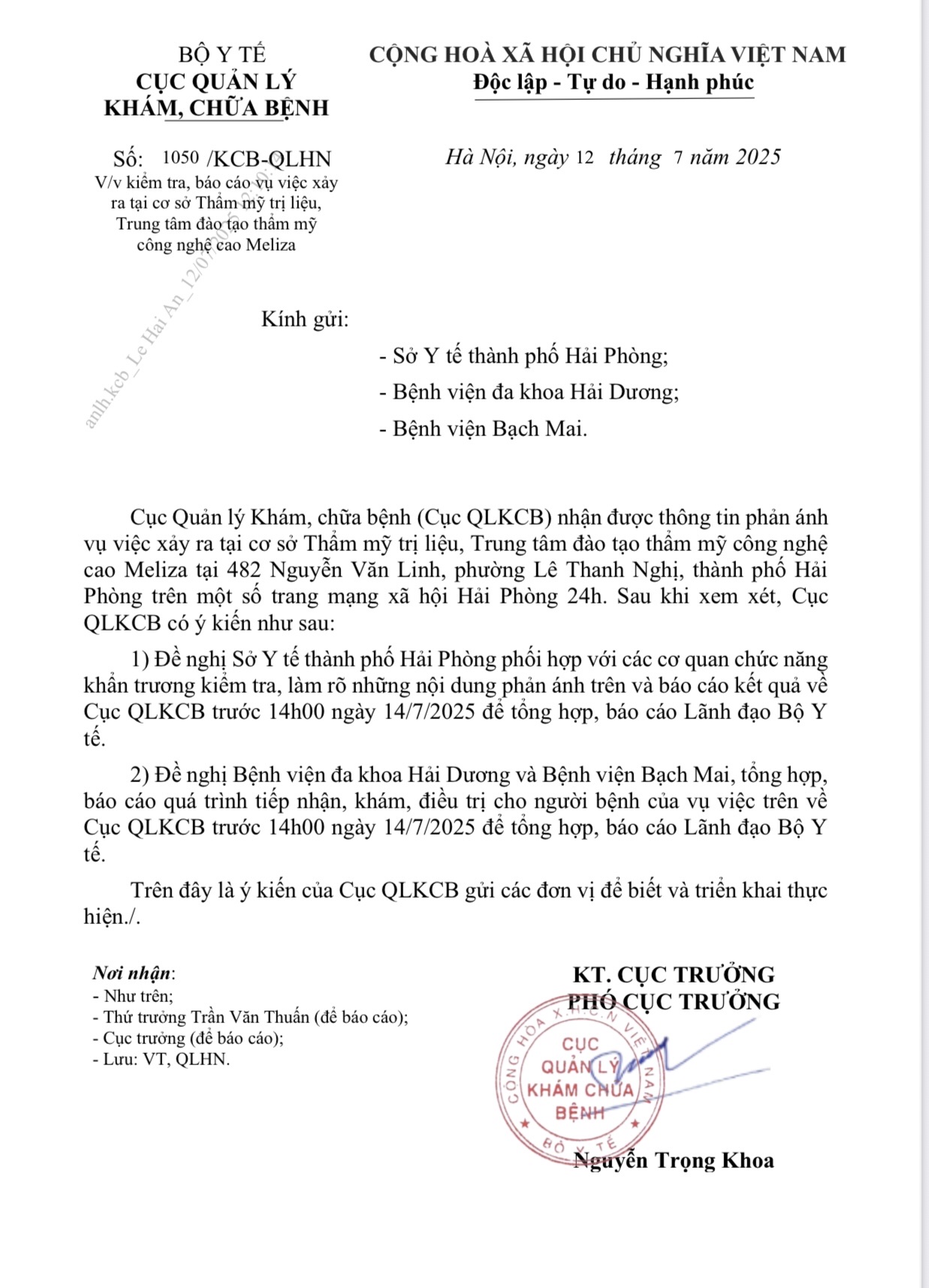 Bộ Y tế vào cuộc vụ 'một người phụ nữ nguy kịch sau khi làm thủ thuật thẩm mỹ tư nhân' ở Hải Phòng- Ảnh 1. Bộ Y tế vào cuộc vụ 'một người phụ nữ nguy kịch sau khi làm thủ thuật thẩm mỹ tư nhân' ở Hải Phòng- Ảnh 1.