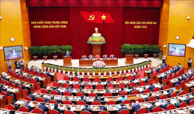 Ngày làm việc thứ nhất Hội nghị lần thứ 12 Ban Chấp hành Trung ương Đảng khóa XIII- Ảnh 2.