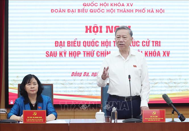 Tổng Bí thư Tô Lâm tiếp xúc cử tri Hà Nội sau Kỳ họp thứ 9, Quốc hội khóa XV- Ảnh 1.