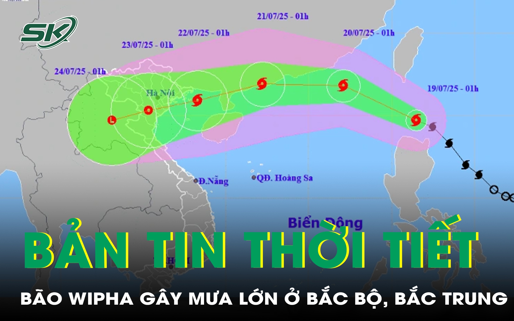 Bản tin thời tiết: Bão Wipha gây mưa lớn ở Bắc Bộ, Bắc Trung Bộ