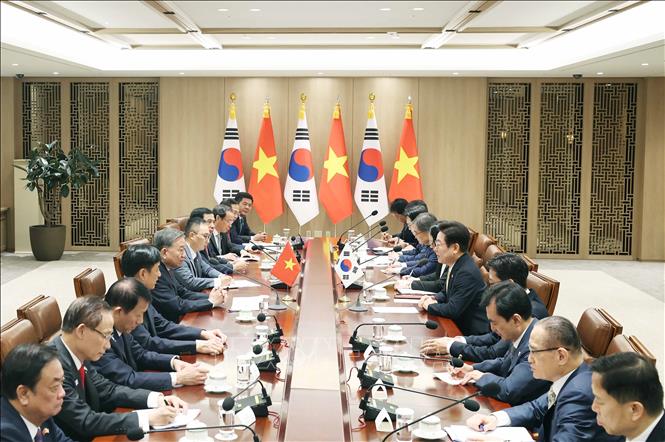Tổng Bí thư Tô Lâm hội đàm với Tổng thống Hàn Quốc Lee Jae Myung- Ảnh 2. Tổng Bí thư Tô Lâm hội đàm với Tổng thống Hàn Quốc Lee Jae Myung- Ảnh 2.