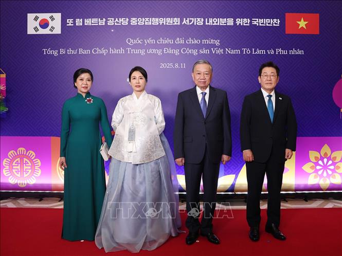 Tổng Bí thư Tô Lâm dự chiêu đãi cấp Nhà nước do Tổng thống Hàn Quốc chủ trì- Ảnh 1.