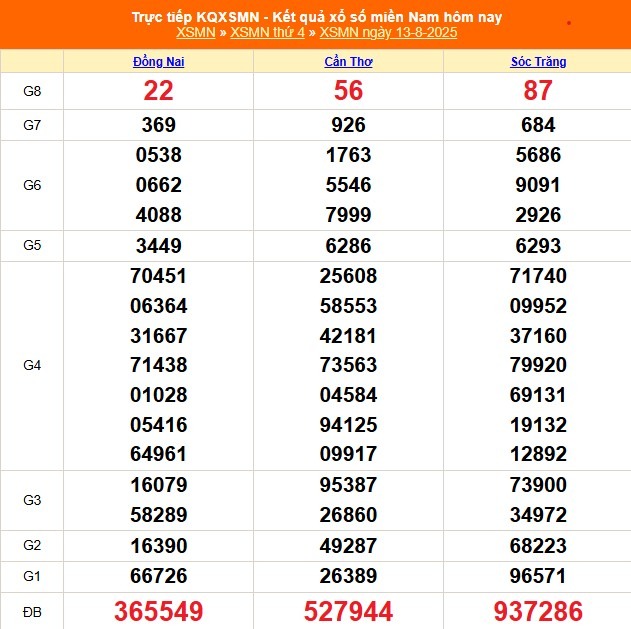 Kết quả xổ số miền Nam hôm nay ngày 13/8/2025 - XSMN 13/8- Ảnh 1.