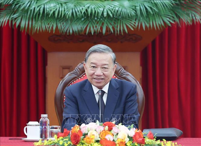 Tổng Bí thư Tô Lâm điện đàm với Chủ tịch Đảng Nhân dân Campuchia Hun Sen- Ảnh 1.
