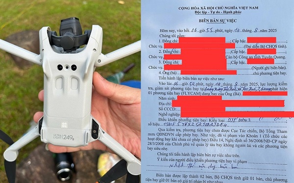 Nam thanh niên bay flycam trái phép tại sự kiện đặc biệt quan trọng ở Tuyên Quang