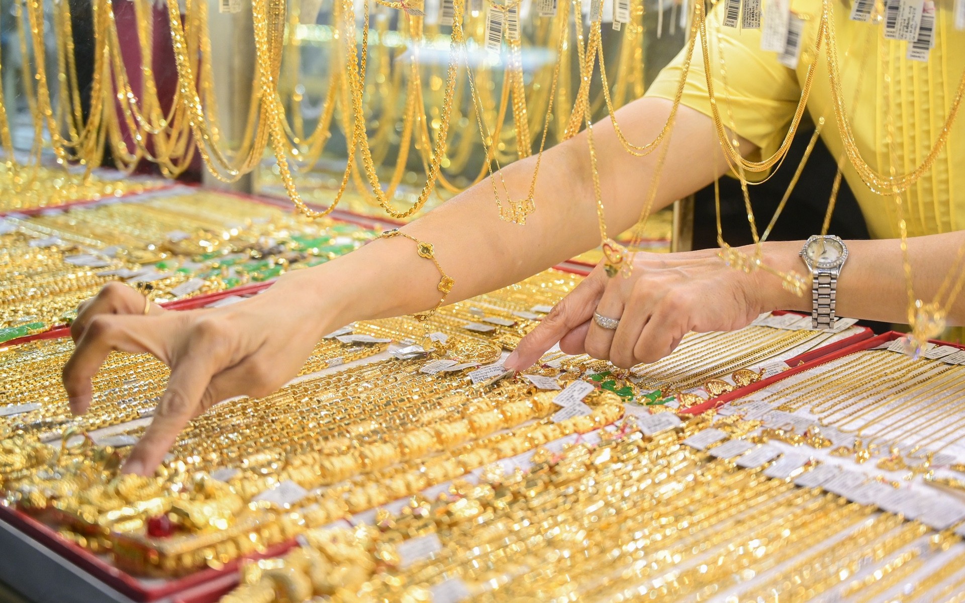 Giá vàng hôm nay ngày 15/8 đồng loạt giảm mạnh