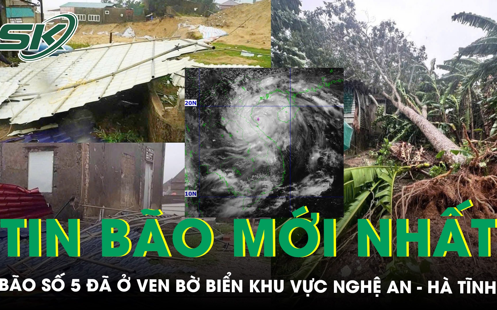 Bão số 5 đã ở ven bờ biển khu vực Nghệ An - Hà Tĩnh, khuyến cáo người dân không ra đường