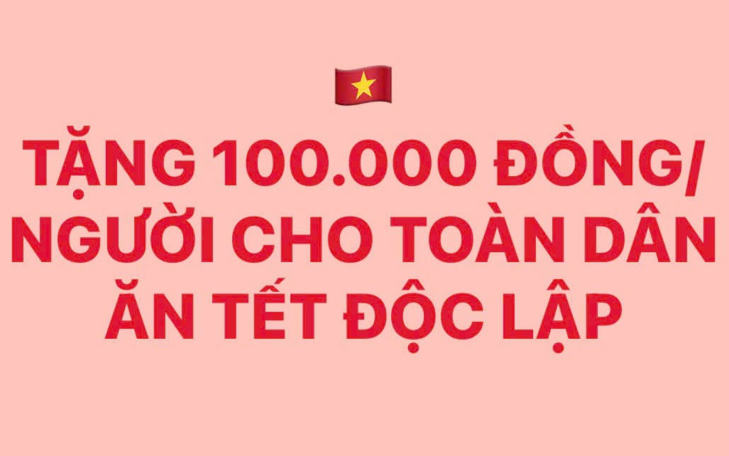 Không có tài khoản ngân hàng có được nhận 100.000 tiền 2/9?