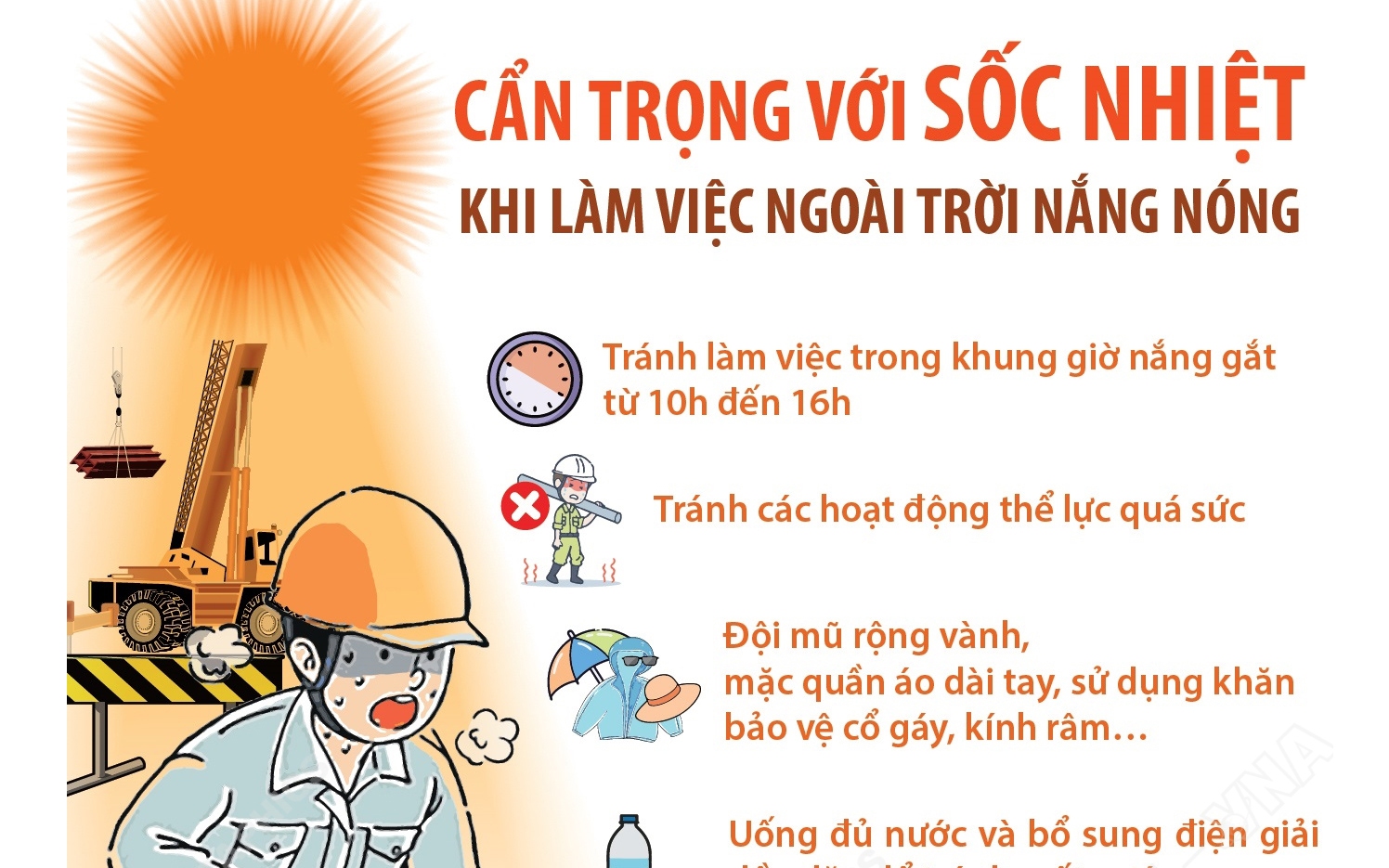 Cẩn trọng với sốc nhiệt khi làm việc ngoài trời nắng nóng