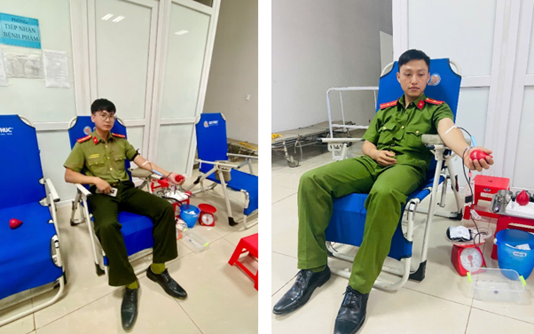 Hai thiếu úy Công an Lâm Đồng vượt gần 100km để hiến máu cứu người