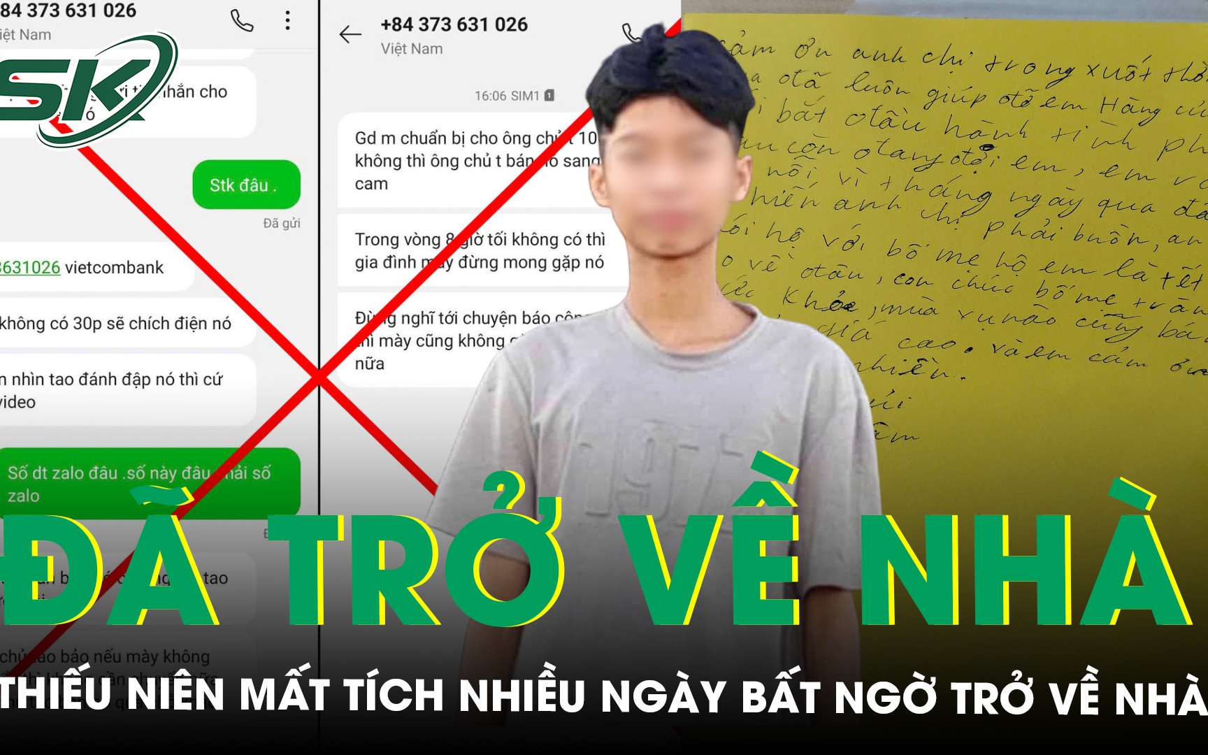 Thiếu niên mất tích nhiều ngày ở Ninh Bình bất ngờ trở về nhà, lộ tin nhắn đe dọa tống tiền