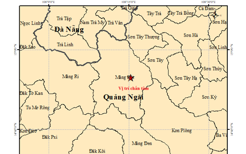 Động đất liên tiếp ở Quảng Ngãi, trận mạnh nhất lên đến 4.5 độ