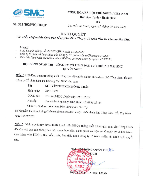 'Bão' miễn nhiệm tại SMC, đến lượt Phó Tổng giám đốc rời ghế- Ảnh 2.