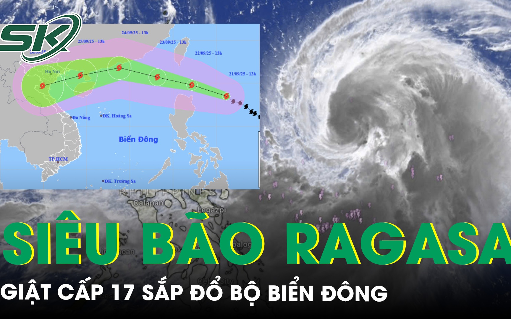 Siêu bão Ragasa quần thảo trên Biển Đông, giật cấp 17 trong 3 ngày liên tiếp- Ảnh 1. Siêu bão Ragasa cường độ cực đại tương đương Yagi sắp đổ bộ Biển Đông, dự báo hướng đi trong 24 giờ tới