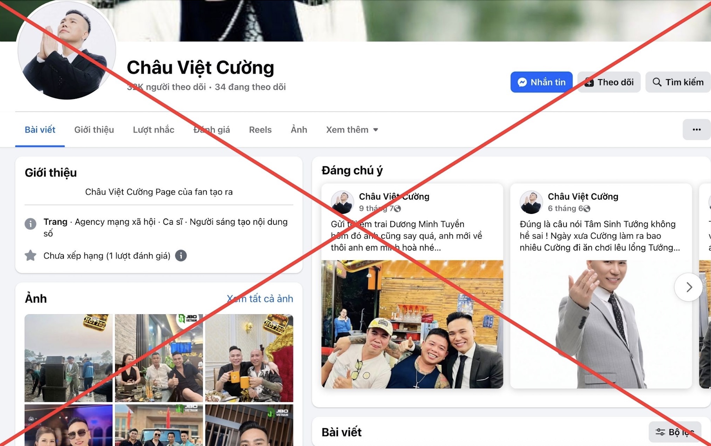 Mạo danh cá nhân quảng cáo web cá độ, cờ bạc Mạo danh cá nhân quảng cáo web cá độ, cờ bạc