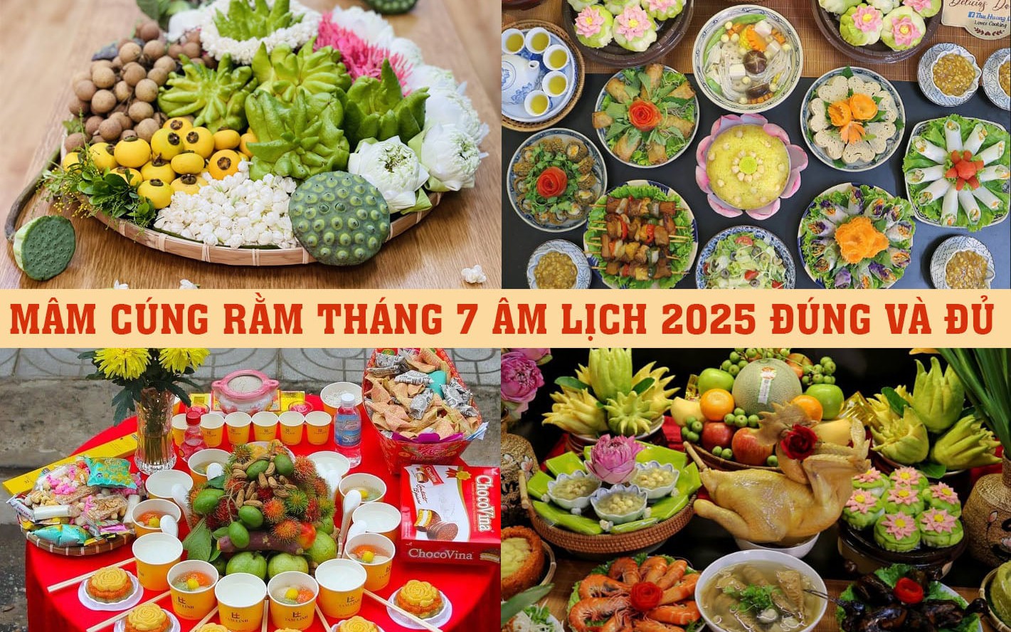 Mâm cúng Rằm tháng 7 âm lịch năm 2025 đúng và đủ gồm những gì?