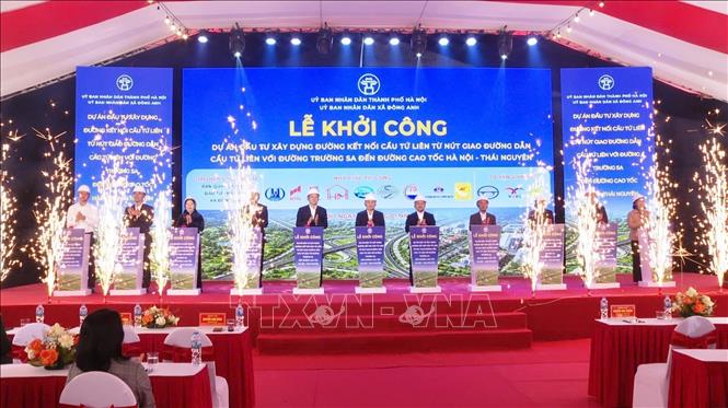 Khởi công đường kết nối cầu Tứ Liên với cao tốc Hà Nội - Thái Nguyên- Ảnh 1.