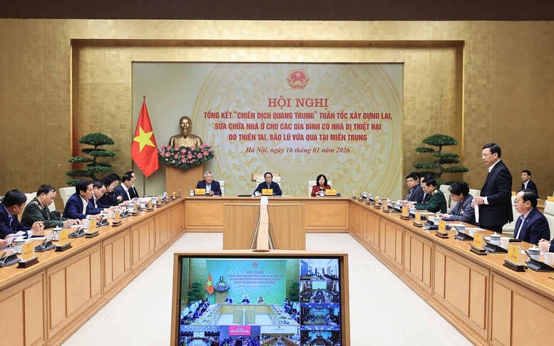 Thủ tướng chủ trì tổng kết "Chiến dịch Quang Trung": 100% hộ dân vùng bão lũ có nhà ở an toàn