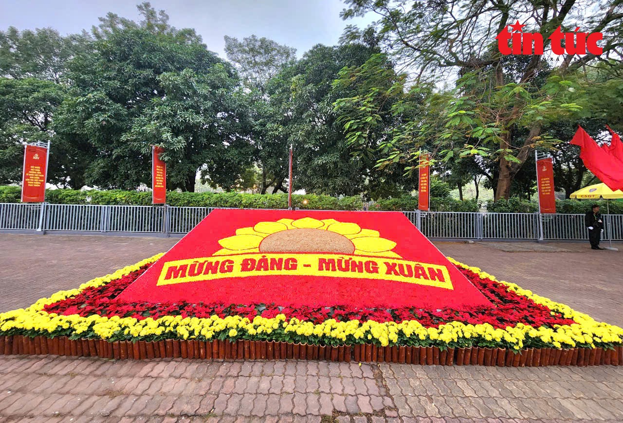 Đường phố rực rỡ sắc đỏ cờ hoa trong ngày làm việc đầu tiên Đại hội XIV của Đảng- Ảnh 6.