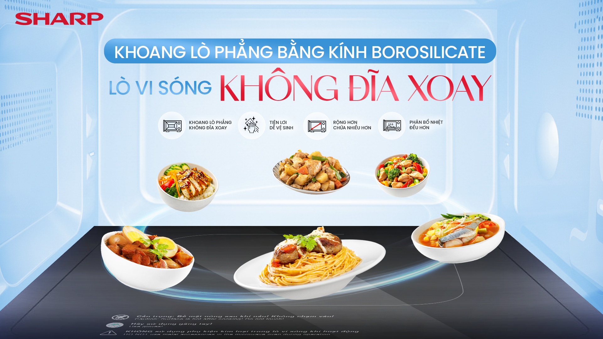 Sharp ra mắt lò vi sóng không đĩa xoay mới: mở không gian, nấu dễ dàng- Ảnh 2.