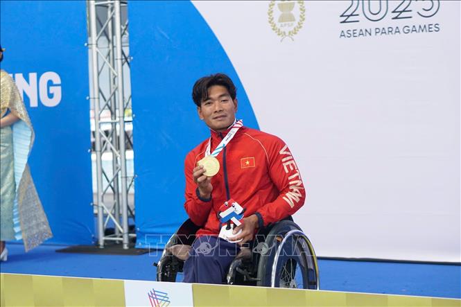 ASEAN Para Games 13: Đỗ Thanh Hải phá kỷ lục bơi ếch 50m nam- Ảnh 1. ASEAN Para Games 13: Đỗ Thanh Hải phá kỷ lục bơi ếch 50m nam- Ảnh 1.