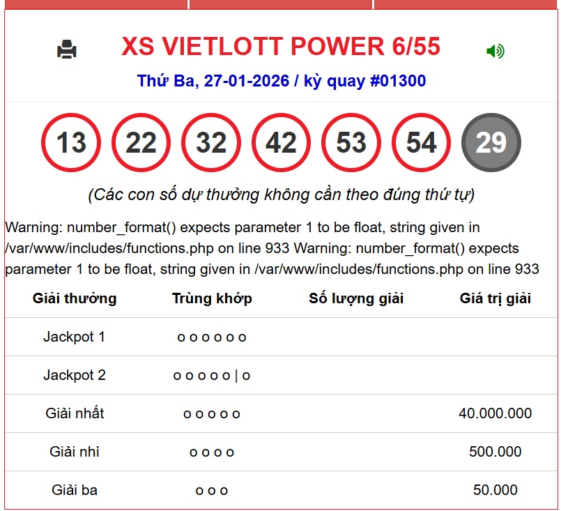 Kết quả xổ số Vietlott hôm nay 27/1/2026 - Vietlott 27/1 - Xổ số Power 6/55 ngày 27/1- Ảnh 1.