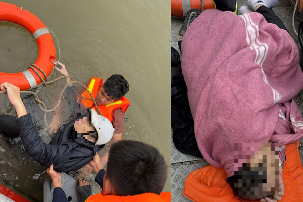 Giải cứu khẩn cấp người nhảy cầu Vĩnh Tuy chiều 3/1- Ảnh 2.