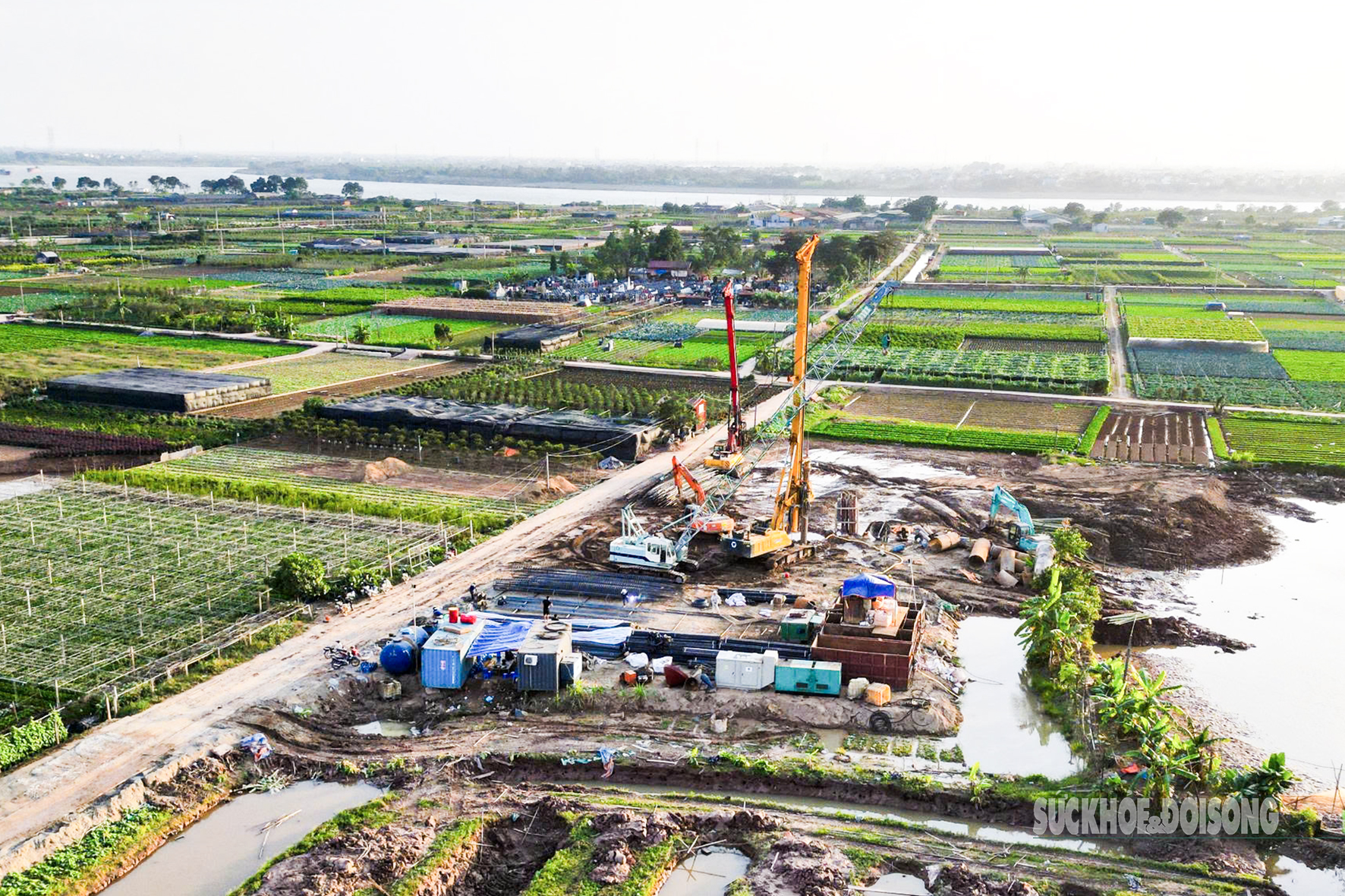 Ngắm đại công trường cầu Ngọc Hồi 11.844 tỷ đồng bắc qua sông Hồng- Ảnh 5.