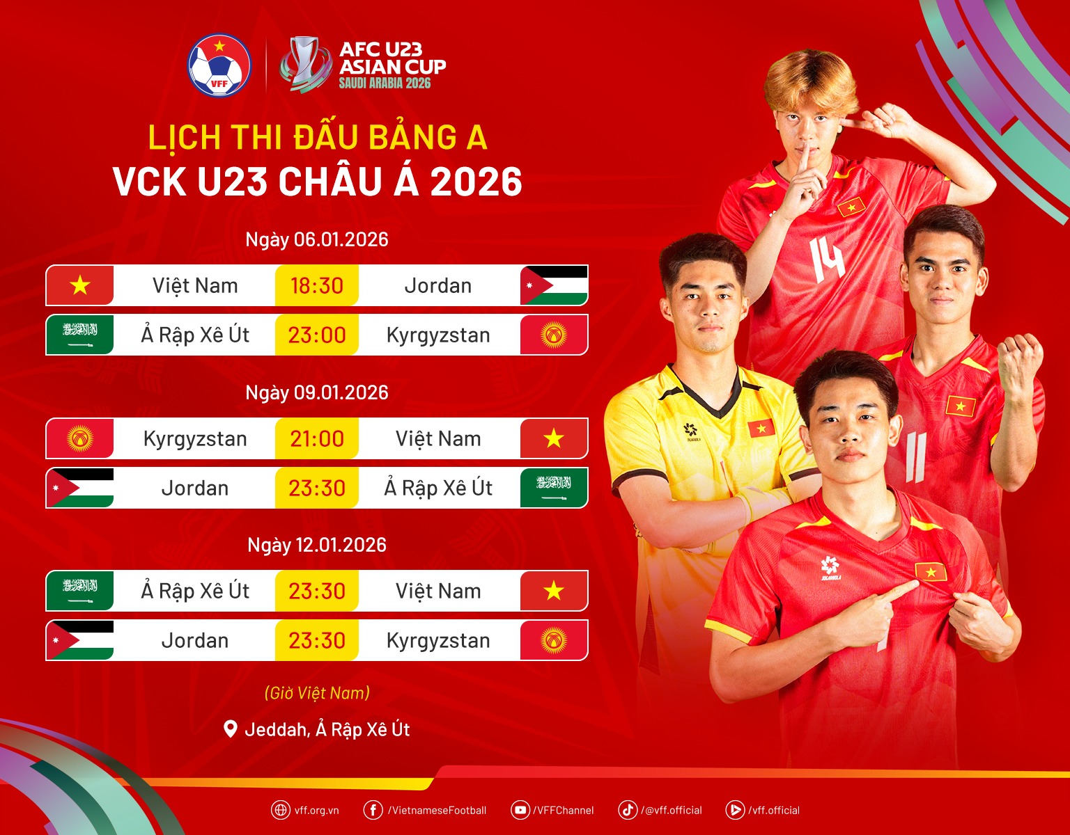 Lịch thi đấu bóng đá hôm nay, U23 Việt Nam vs U23 Jordan: Thử thách bản lĩnh ngày ra quân- Ảnh 2. Lịch thi đấu bóng đá hôm nay, U23 Việt Nam vs U23 Jordan: Thử thách bản lĩnh ngày ra quân- Ảnh 2.