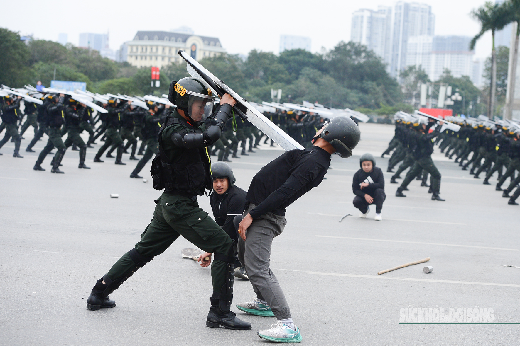 Công an diễn tập phương án bảo vệ Đại hội Đảng- Ảnh 12.