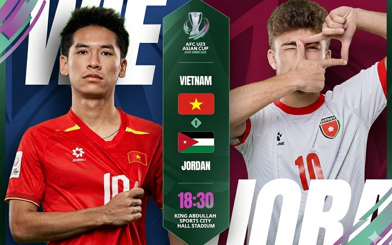 Kênh và link xem trực tiếp đội tuyển U23 Việt Nam đấu U23 Jordan tối 6/1